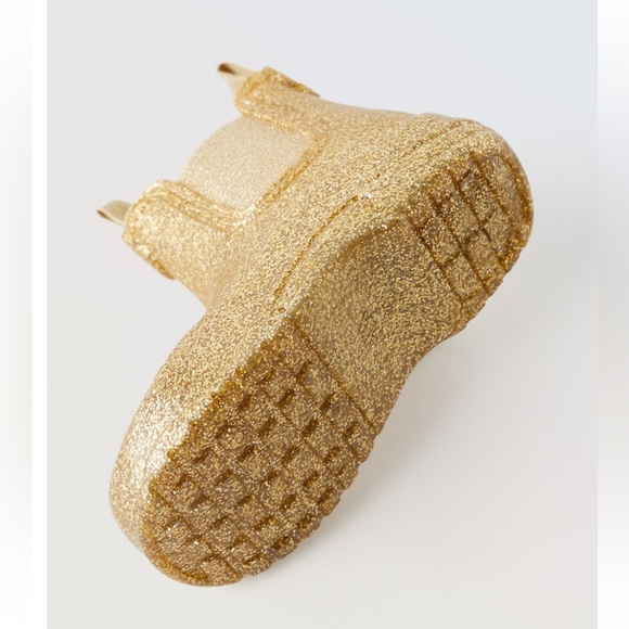 NWT Zara Size 6.5 toddler gold glitter rainboots - Picture 5 of 5